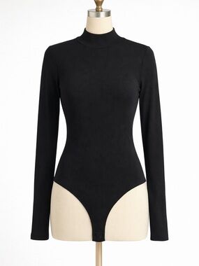 H&M Black Long Sleeve Bodysuit Size 6